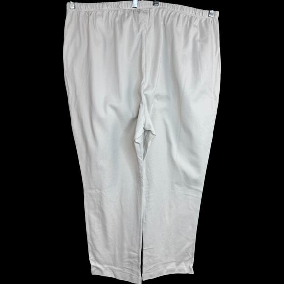 Lands' End Plus 3X/P‎ (24W-26W) 100% Cotton Lounge Pants Beige Elastic Waist - Picture 6 of 13